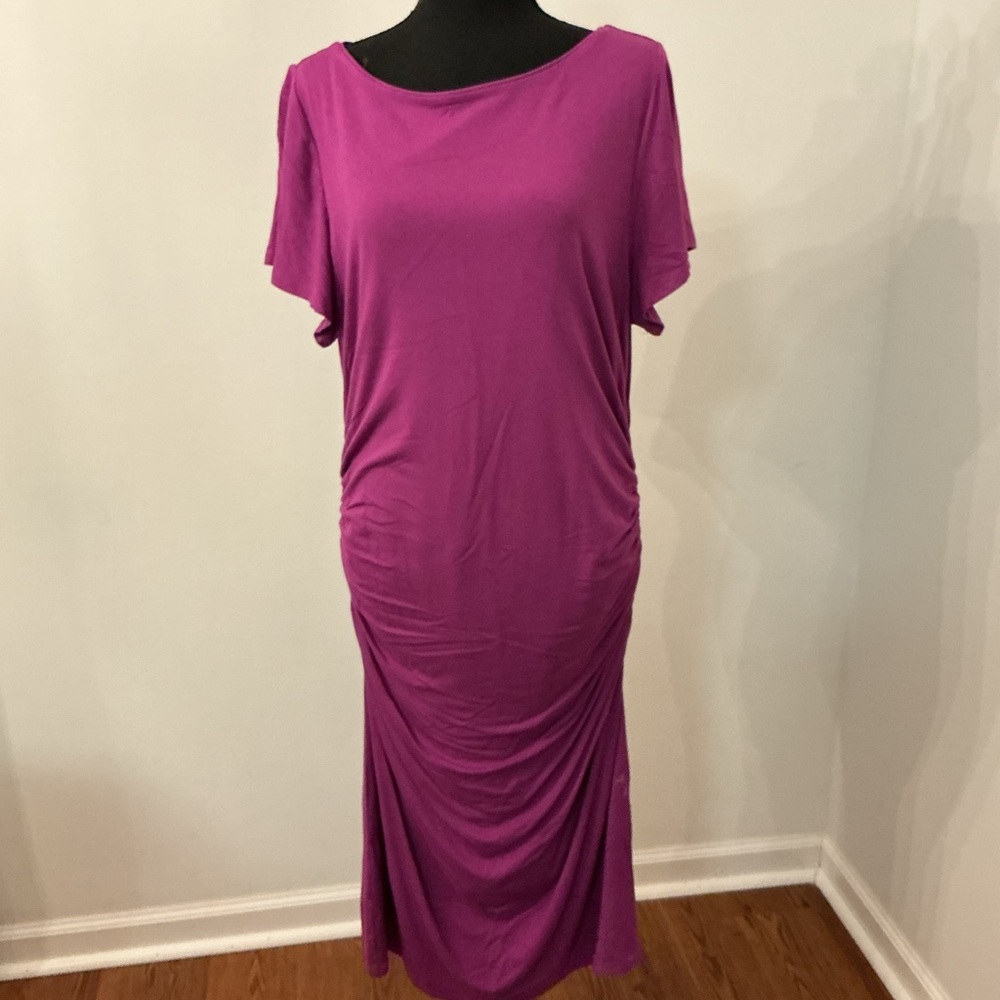 White House Black Market Fuchsia Midi Dress